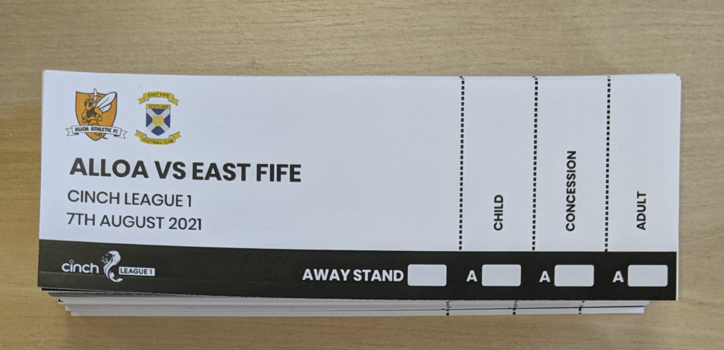 Away Stand Ticket - Alloa vs East Fife