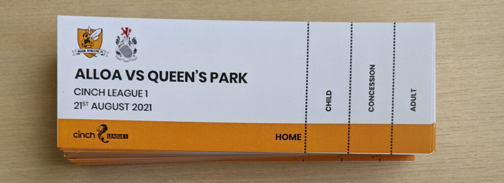 Home Ticket - Alloa vs Queen's Park