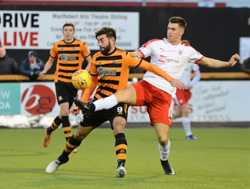 McKay in action for Raith. Challenging Kris Renton